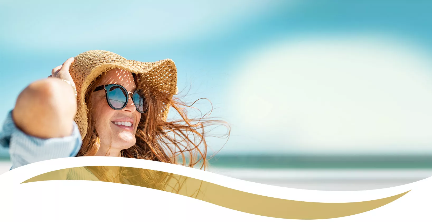 Photo of a woman enjoying her day at the beach