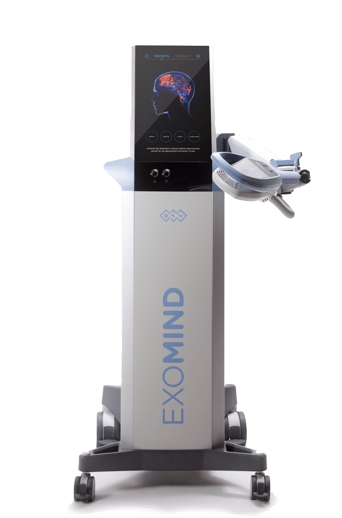 Medical equipment with screen and headset attachment.