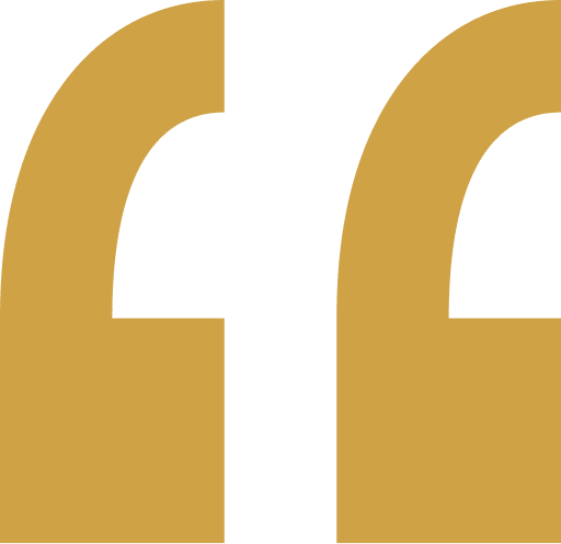 Golden quotation marks on a black background.