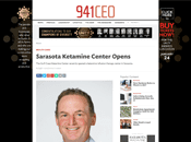 Magazine article about Sarasota Ketamine Center opening.