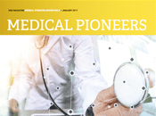 Doctor holding stethoscope, "Medical Pioneers" text.